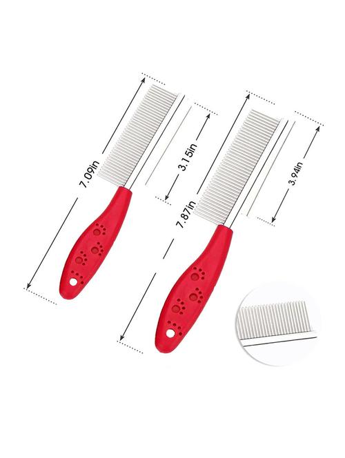 red steel pet comb brush - 18739895 - Very Small Image - 1