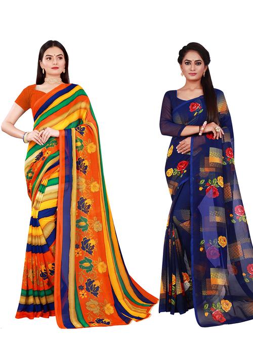 women's saree combo with blouse - 18739945 - Very Small Image - 1