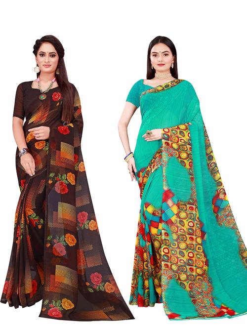 women's saree combo with blouse - 18739987 - Very Small Image - 1