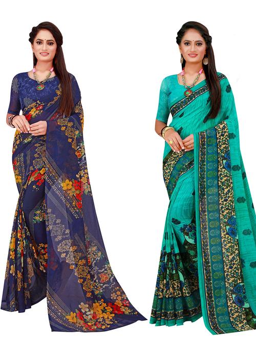 women's saree combo with blouse - 18740037 - Very Small Image - 1
