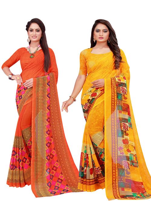 women's saree combo with blouse - 18740055 - Very Small Image - 1