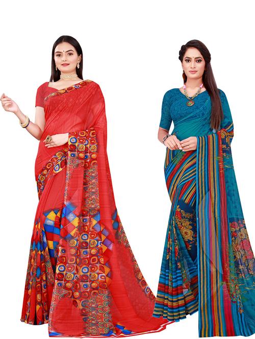 women's saree combo with blouse - 18740062 - Very Small Image - 1