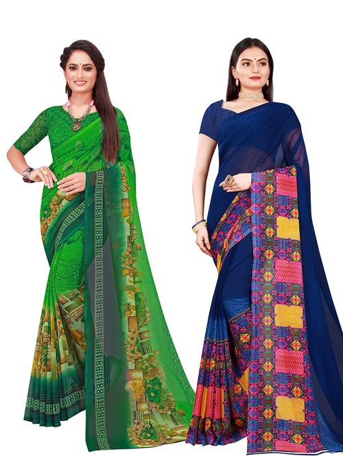 women's saree combo with blouse - 18740081 - Very Small Image - 1