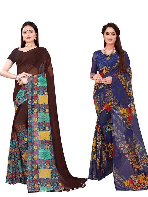 women's saree combo with blouse - 18740084 - Very Small Image - 1