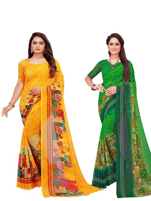 women's saree combo with blouse - 18740146 - Very Small Image - 1