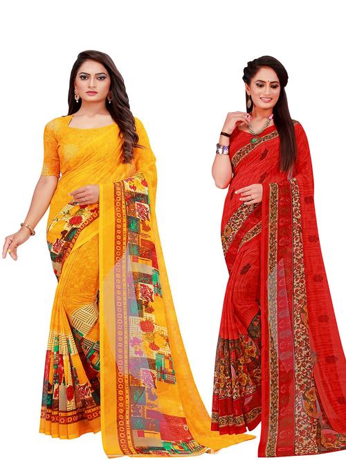 women's saree combo with blouse - 18740173 - Very Small Image - 1