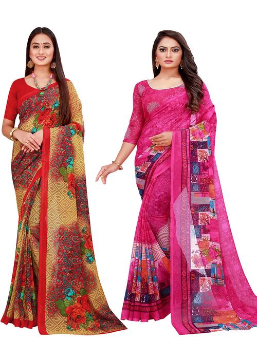 pack of 2 printed sarees - 18740175 - Very Small Image - 1