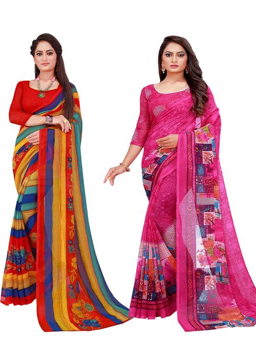 women's saree combo with blouse - 18740255 - Very Small Image - 1
