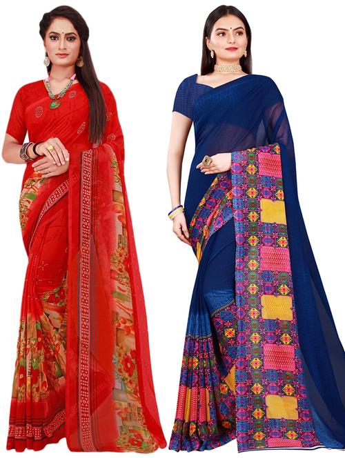 women's saree combo with blouse - 18740273 - Very Small Image - 1
