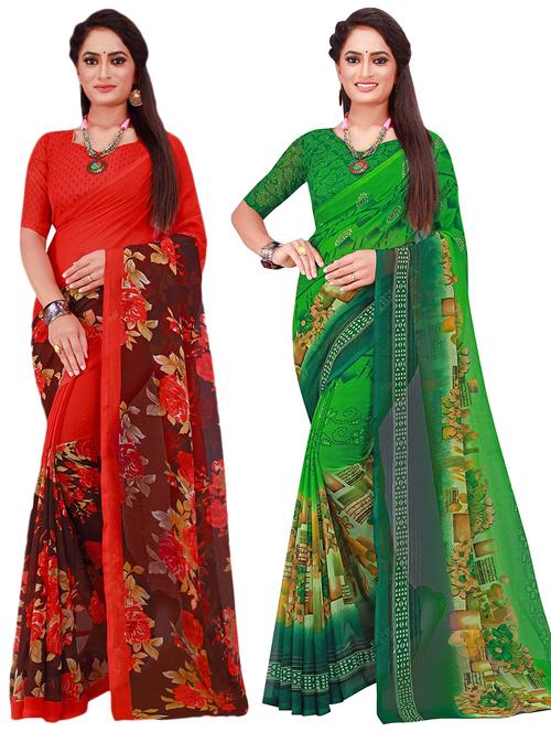 women's saree combo with blouse - 18740307 - Very Small Image - 1