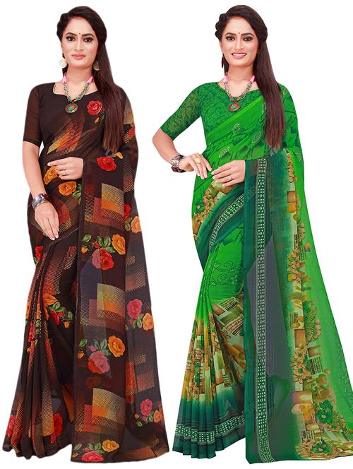 women's saree combo with blouse - 18740325 - Very Small Image - 1