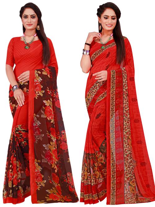 women's saree combo with blouse - 18740334 - Very Small Image - 1