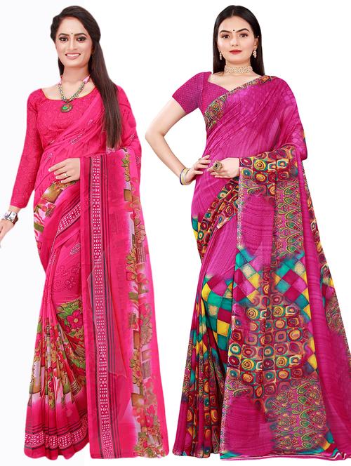 women's saree combo with blouse - 18740360 - Very Small Image - 1