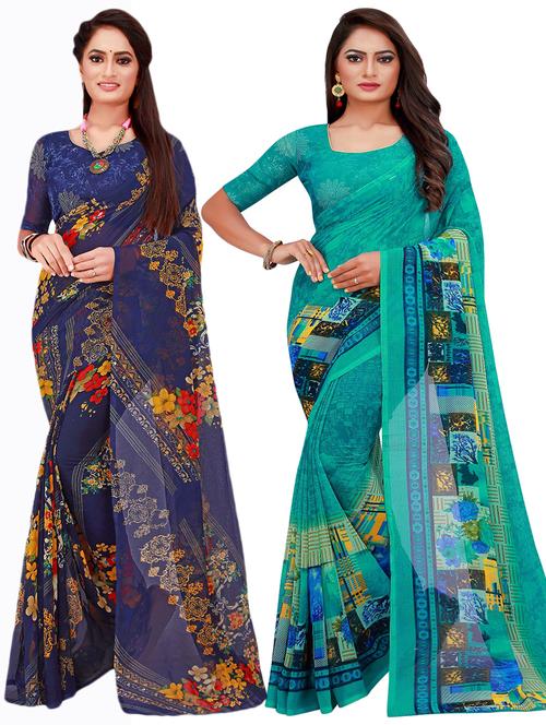 women's saree combo with blouse - 18740361 - Very Small Image - 1