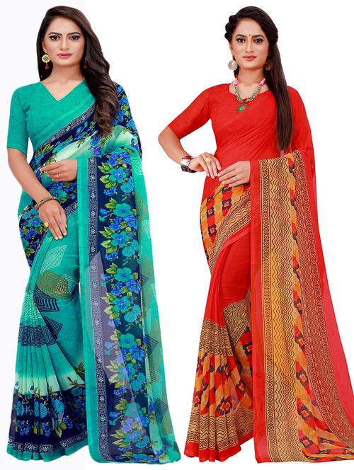 women's saree combo with blouse - 18740406 - Very Small Image - 1