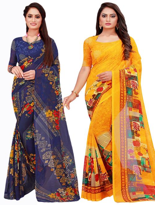 women's saree combo with blouse - 18740424 - Very Small Image - 1