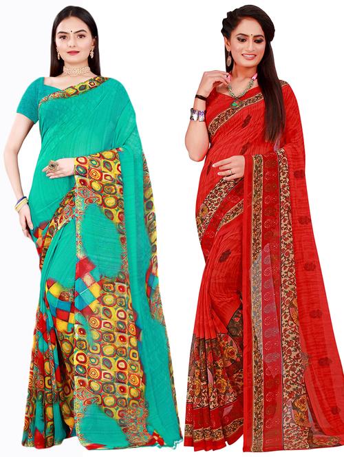 women's saree combo with blouse - 18740426 - Very Small Image - 1