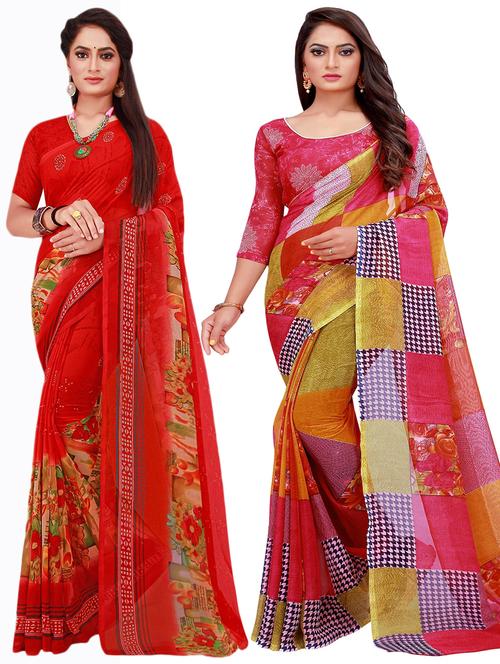 women's saree combo with blouse - 18740473 - Very Small Image - 1