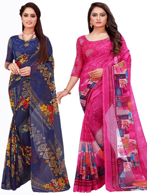 women's saree combo with blouse - 18740498 - Very Small Image - 1