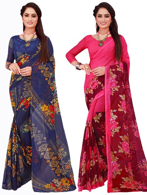 women's saree combo with blouse - 18740503 - Very Small Image - 1