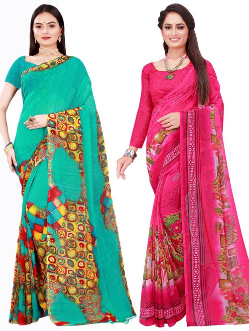 women's saree combo with blouse - 18740520 - Very Small Image - 1