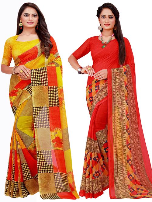 women's saree combo with blouse - 18740566 - Very Small Image - 1