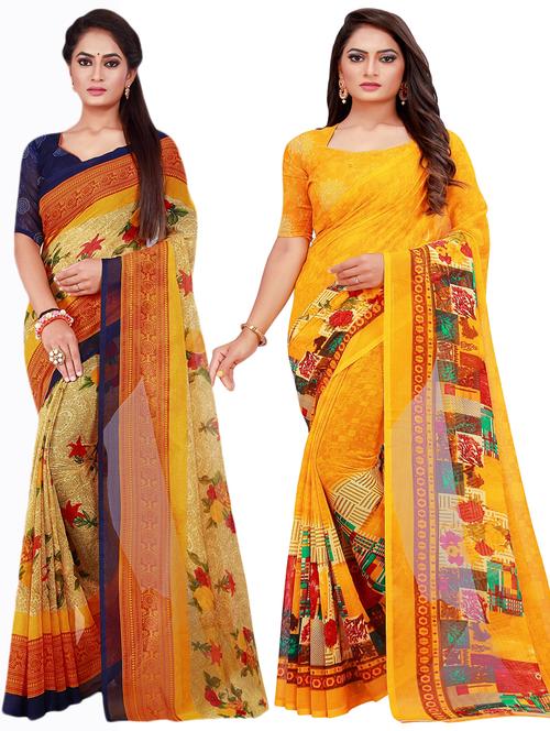 women's saree combo with blouse - 18740572 - Very Small Image - 1