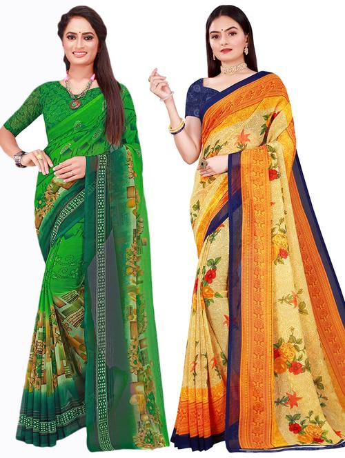 women's saree combo with blouse - 18740586 - Very Small Image - 1