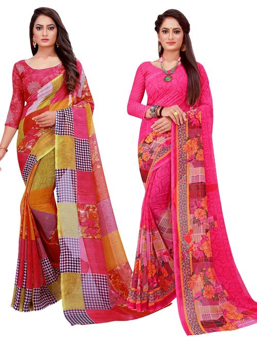 women's saree combo with blouse - 18740653 - Very Small Image - 1