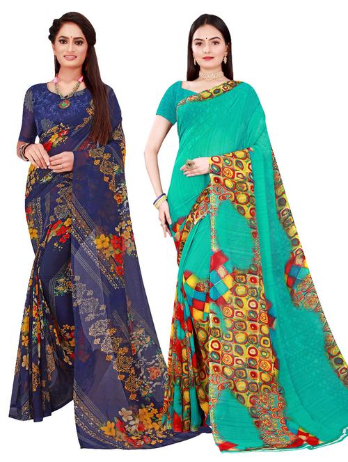 women's saree combo with blouse - 18740724 - Very Small Image - 1