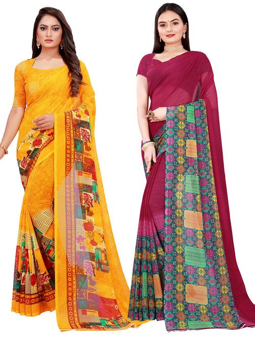 women's saree combo with blouse - 18740756 - Very Small Image - 1