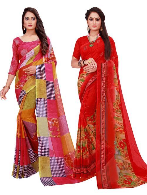women's saree combo with blouse - 18740815 - Very Small Image - 1