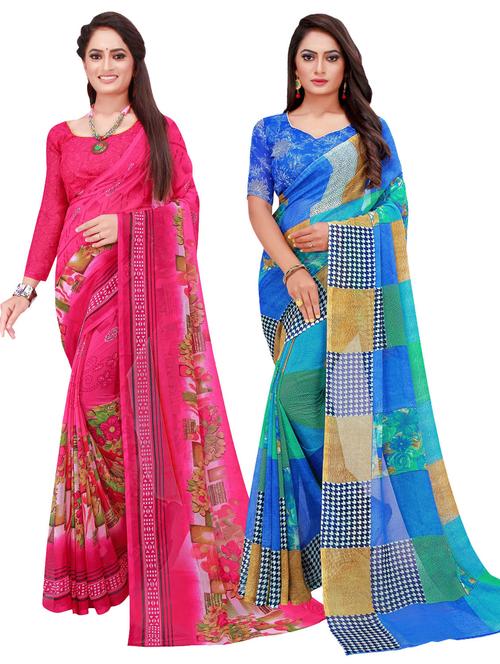 women's saree combo with blouse - 18740882 - Very Small Image - 1