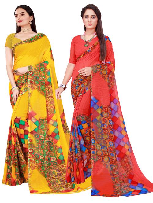 women's saree combo with blouse - 18740889 - Very Small Image - 1