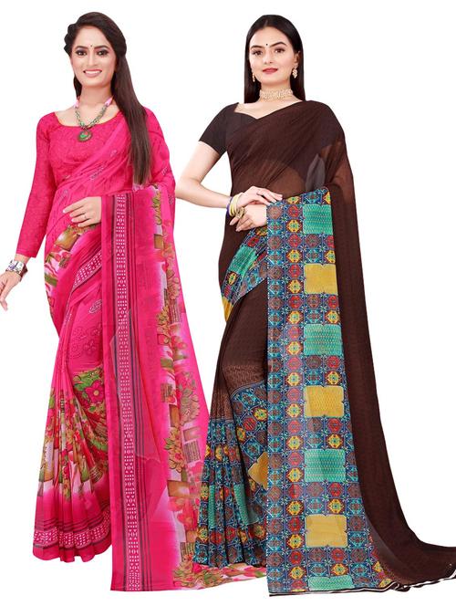 women's saree combo with blouse - 18740902 - Very Small Image - 1