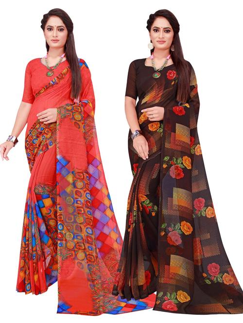 women's saree combo with blouse - 18740907 - Very Small Image - 1