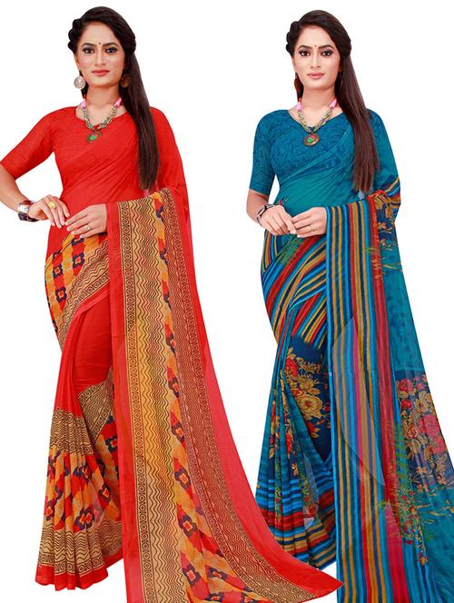 women's saree combo with blouse - 18740996 - Very Small Image - 1