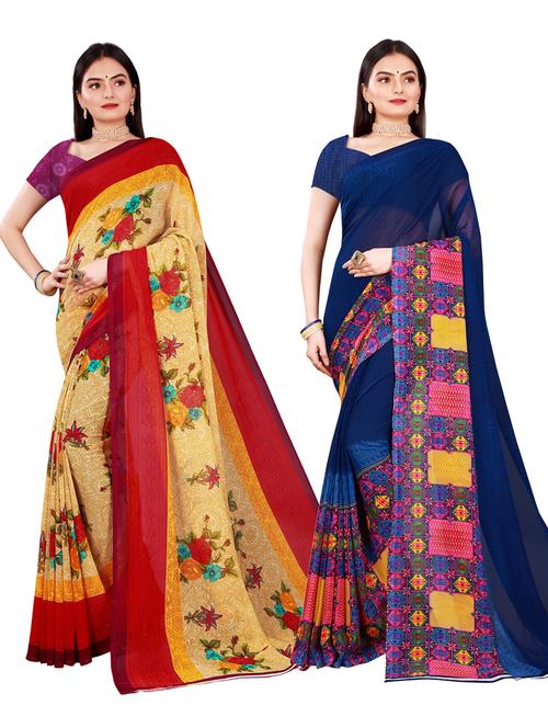 women's saree combo with blouse - 18741193 - Very Small Image - 1