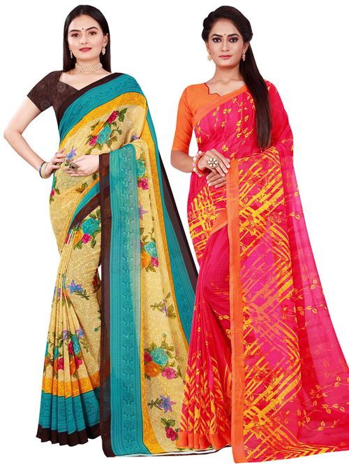 pack of 2 printed sarees - 18741293 - Very Small Image - 1