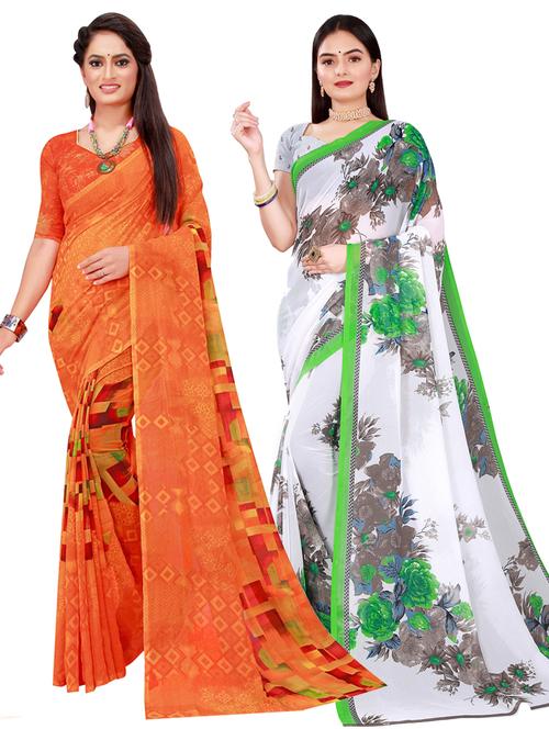 pack of 2 printed sarees - 18741295 - Very Small Image - 1