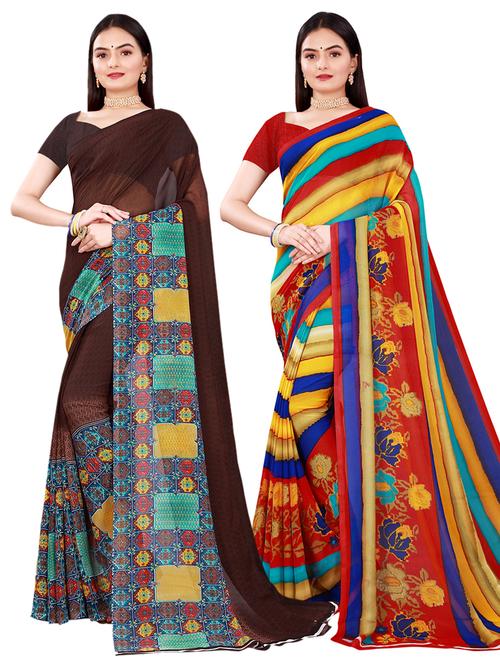 women's saree combo with blouse - 18741354 - Very Small Image - 1