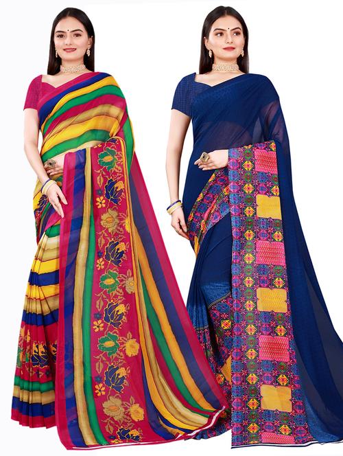 women's saree combo with blouse - 18741485 - Very Small Image - 1