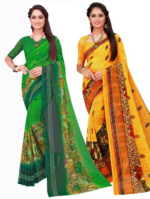 women's saree combo with blouse - 18741500 - Very Small Image - 1
