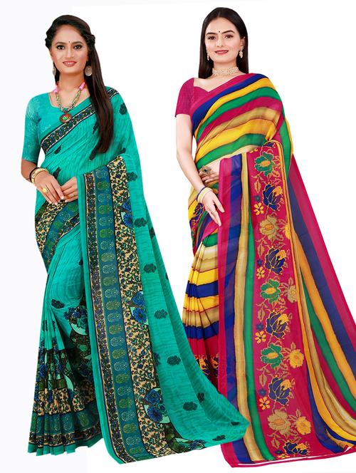 women's saree combo with blouse - 18741511 - Very Small Image - 1