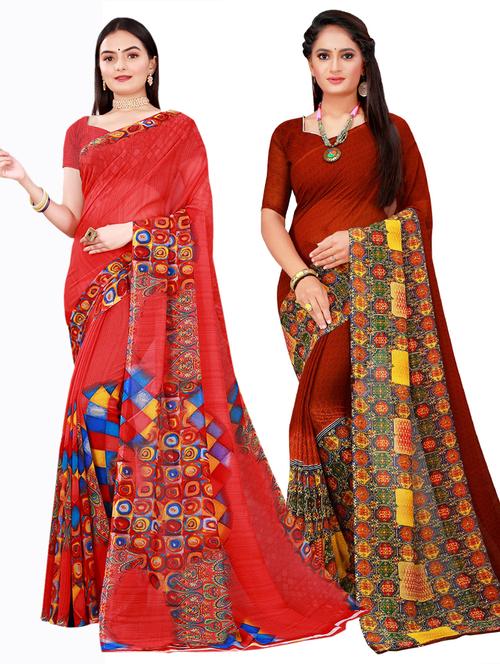 women's saree combo with blouse - 18741591 - Very Small Image - 1