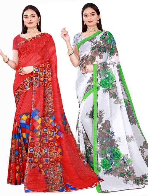 women's saree combo with blouse - 18741665 - Very Small Image - 1