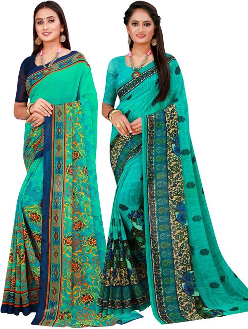 pack of 2 printed sarees - 18741696 - Very Small Image - 1
