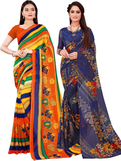women's saree combo with blouse - 18741712 - Very Small Image - 1