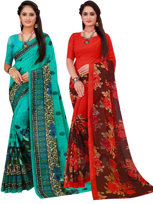 women's saree combo with blouse - 18741727 - Very Small Image - 1