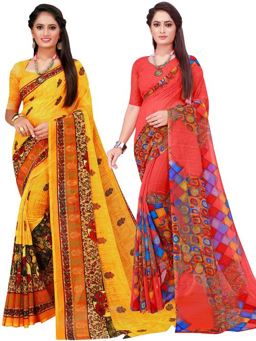 women's saree combo with blouse - 18741846 - Very Small Image - 1